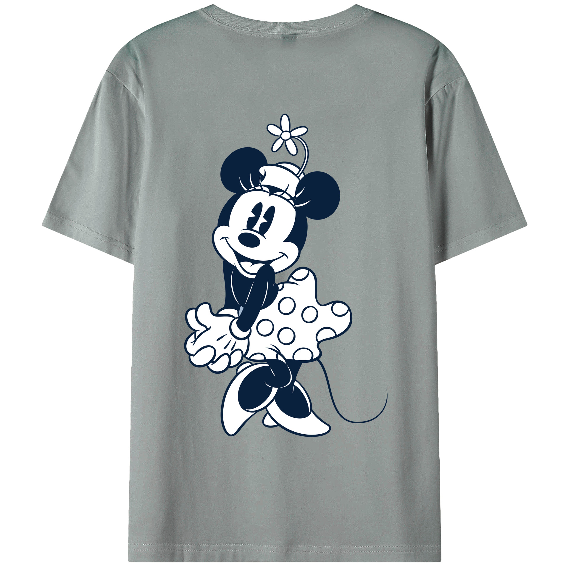 ミッキーマウス Mickey Mouse 綿100％ メンズ半袖Tシャツ（バックプリント） 通気性